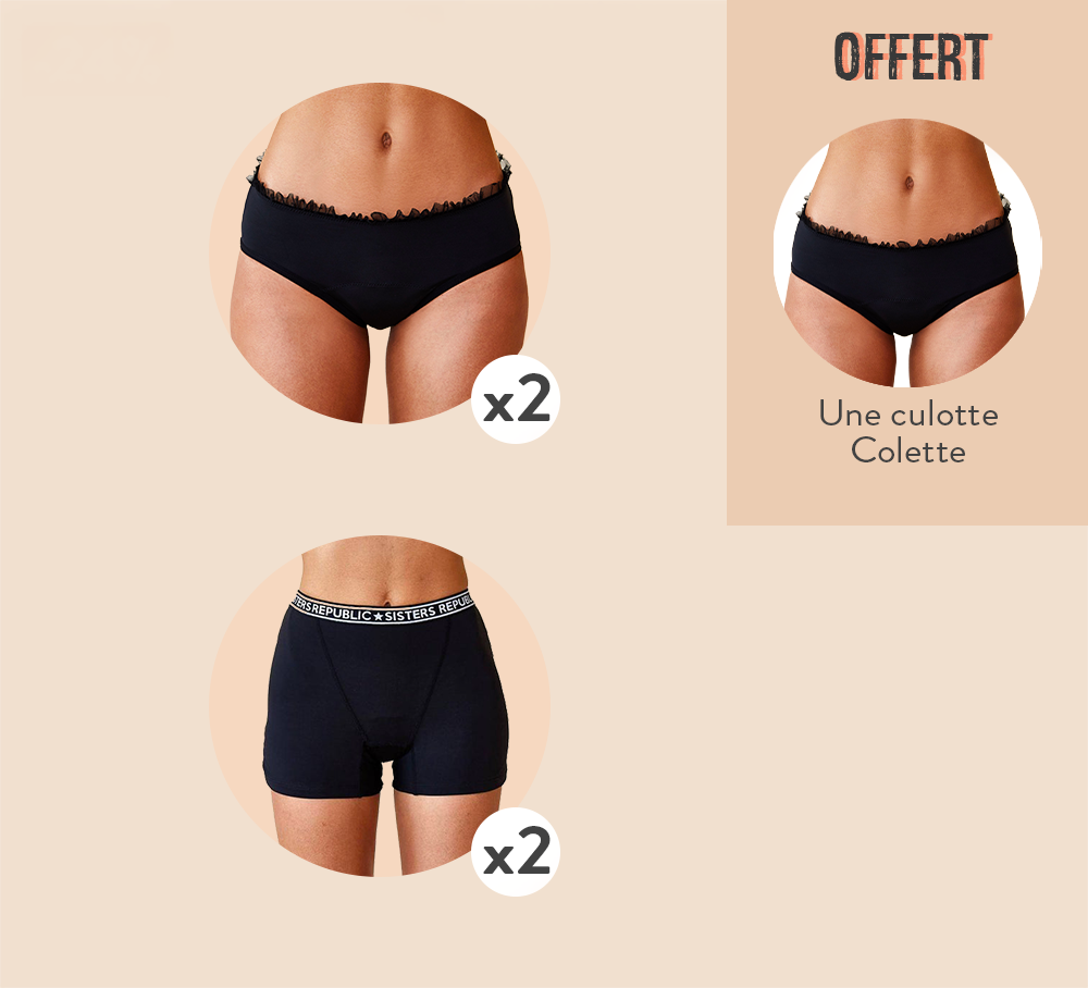 Pack 4 + 1 Culotte Offerte Colette